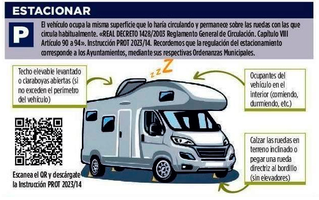 Normas de estacionamiento de autocaravanas.