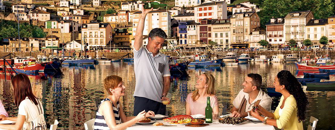Typical Asturian lunch on the coast