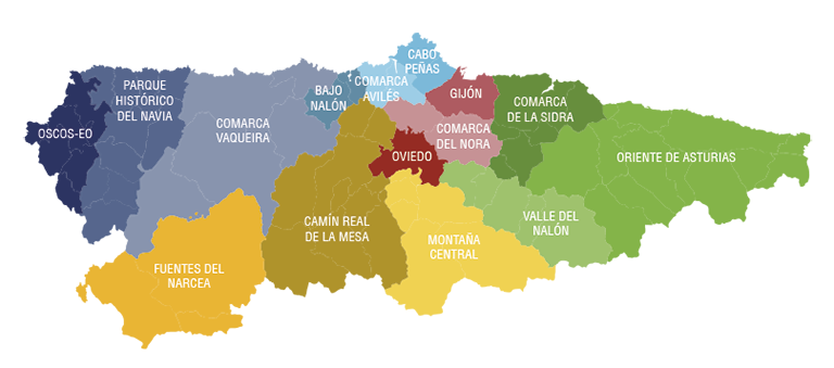 Mapa de las comarcas