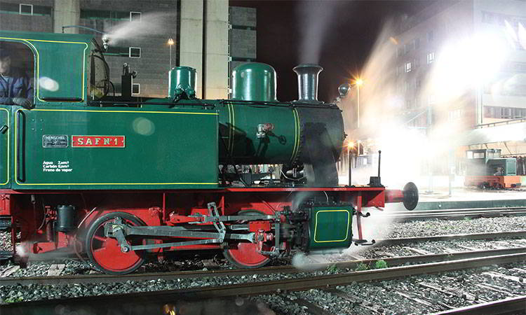 Asturias Railway Museum Image of a steam locomotive at the Asturias Railway Museum in the city of Gijón/Xixón.