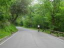 Cilcyclist on route near the Canonigos viewpoint