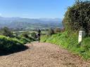 Cyclist on the Camino de Santiago route