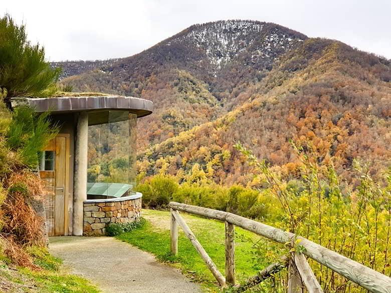 Views from the Pico Luis viewpoint in the foreground on the left. From here you can see the Muniellos valley in autumn.