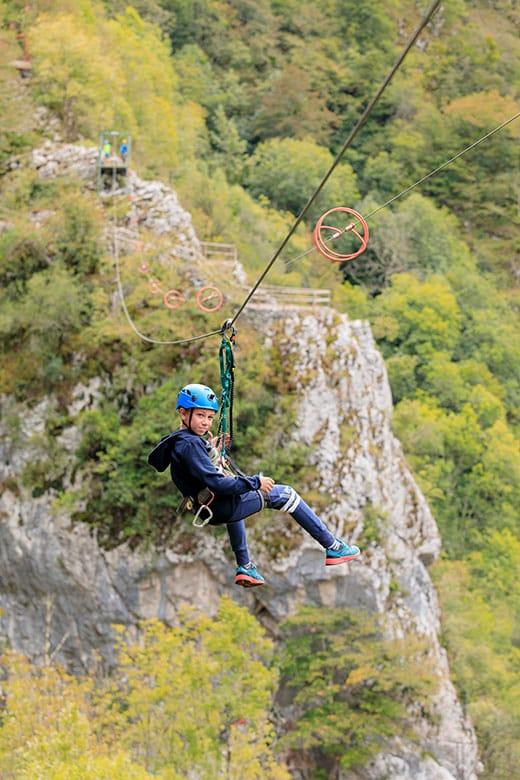 Image of zip line in an adventure park