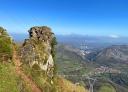 Rock formation known as the Silla del Obispo overlooking the valley of Morcín.