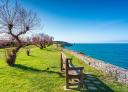 Bench on the Paseo de San Pedro with views of the Bay of Biscay