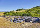 Site with slate structures in a rural mountainous terrain