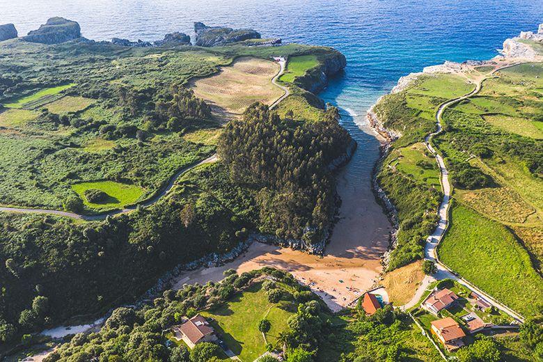 Aerial image of Guadamía in Llanes