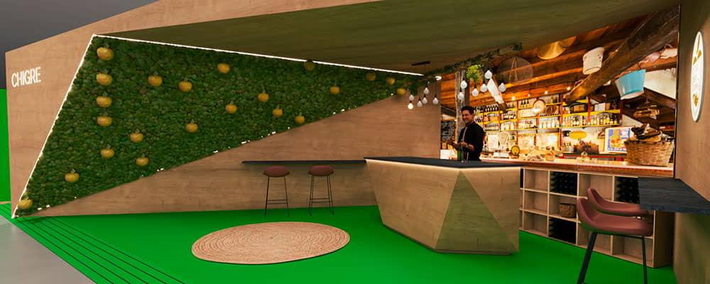 A space in the stand that recreates a chigre-shop.