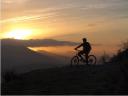 Cyclist at the top of the Següencu Viewpoint