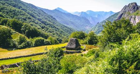 Imagen Route to the braña de Sousas with children in Somiedo