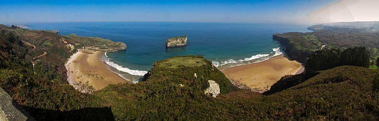 Image of the beaches of Ballota and Andrín from the viewpoint of La Boriza.