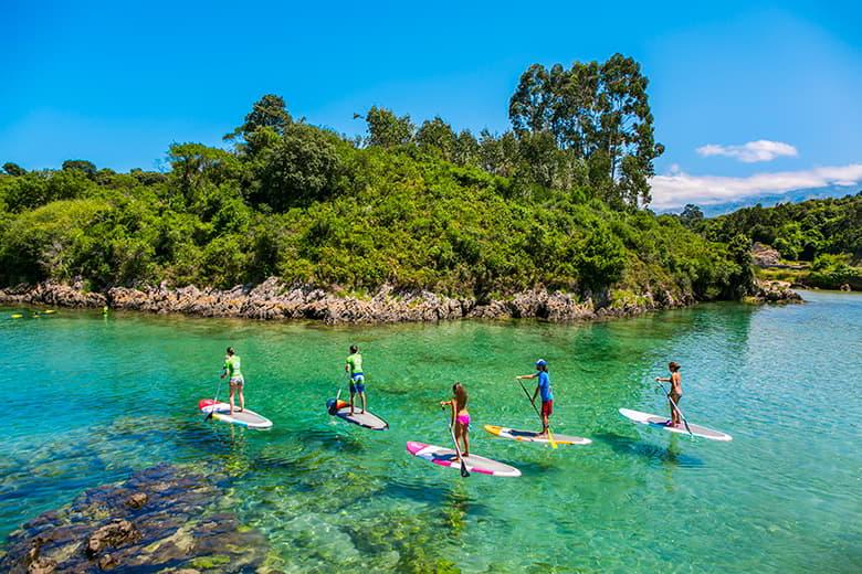 Image of Paddle surfing on the coast of Llanes