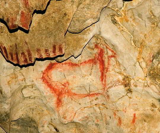 Image of La Cierva. Main panel of the cave of El Pindal in the council of Ribadedeva.