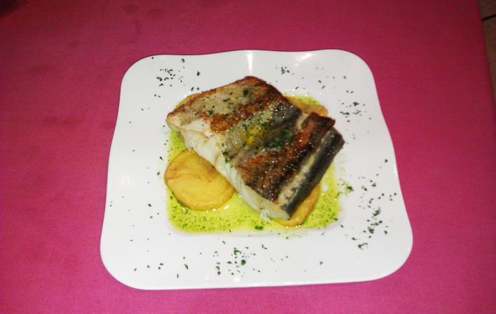 Go to Image Baked Cod with Baked Potato and Candied Onions